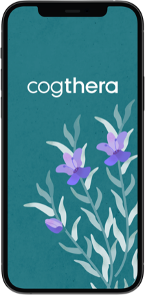 Startbildschirm der Cogthera App mit der Rosmarin-Illustration